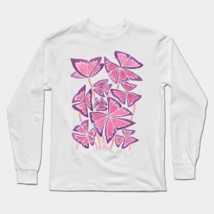 Purple and pink watercolor flowers Long Sleeve T-Shirt